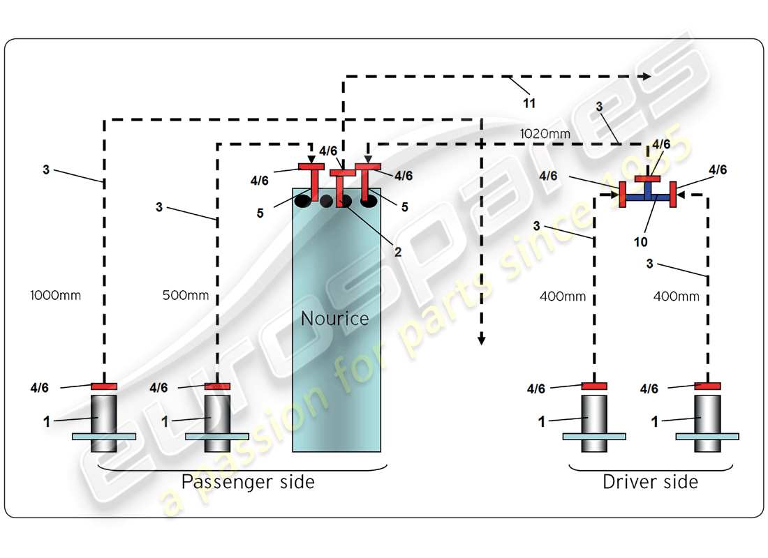 lamborghini super trofeo (2009-2014) fuel circuit inside part diagram