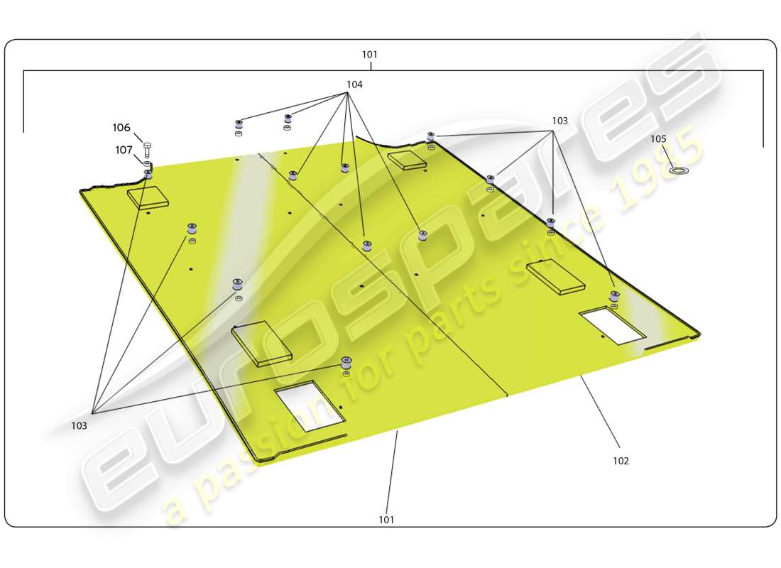 lamborghini super trofeo (2009-2014) underfloor part diagram