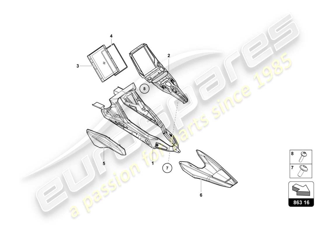 lamborghini centenario coupe (2017) switch unit part diagram