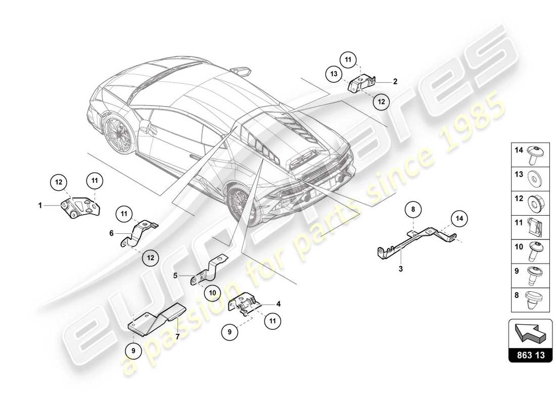 lamborghini evo coupe 2wd (2020) securing parts for engine part diagram