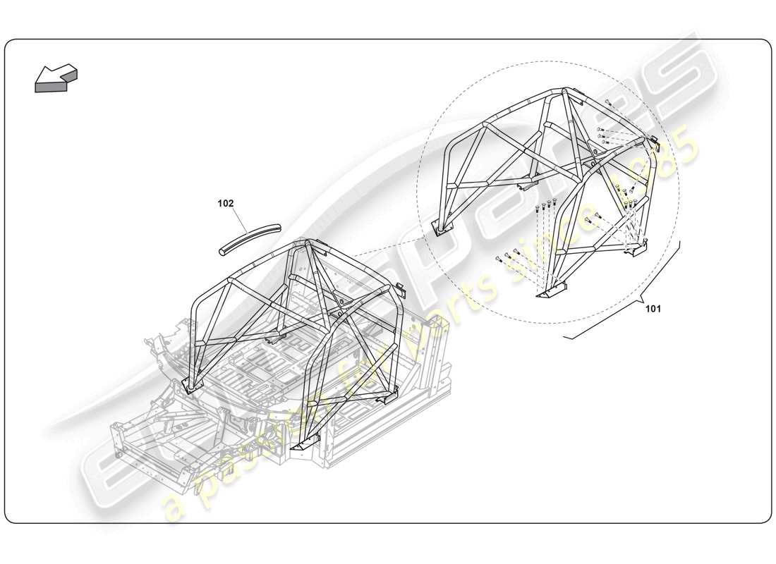 lamborghini super trofeo (2009-2014) gtr chassis part diagram