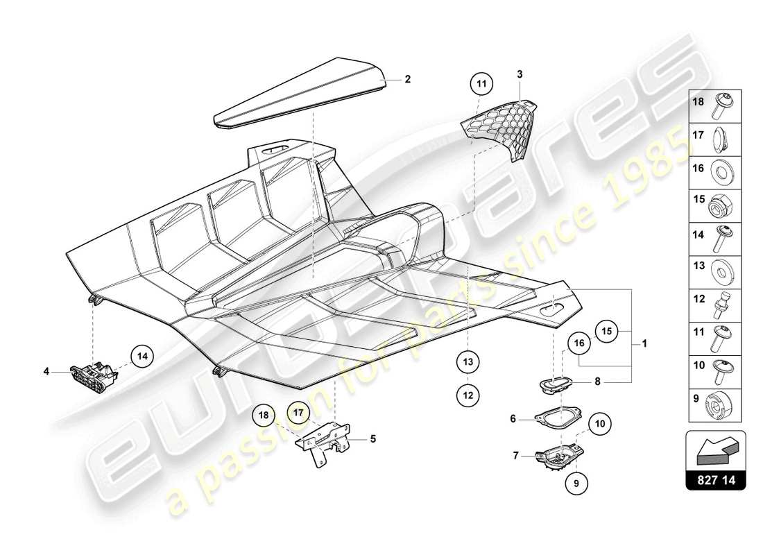 lamborghini lp770-4 svj coupe (2020) engine cover with insp. cover part diagram