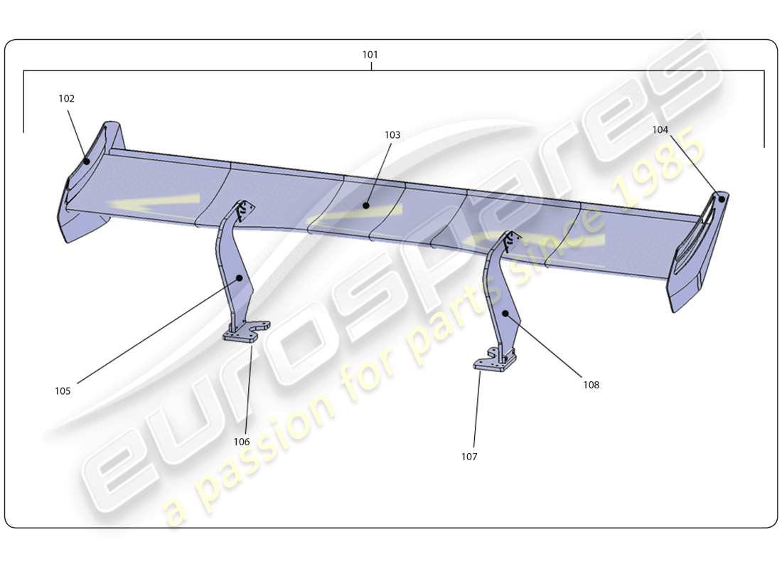 lamborghini super trofeo (2009-2014) engine bonnet part diagram