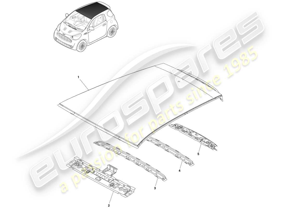 a part diagram from the aston martin cygnet (2012) parts catalogue