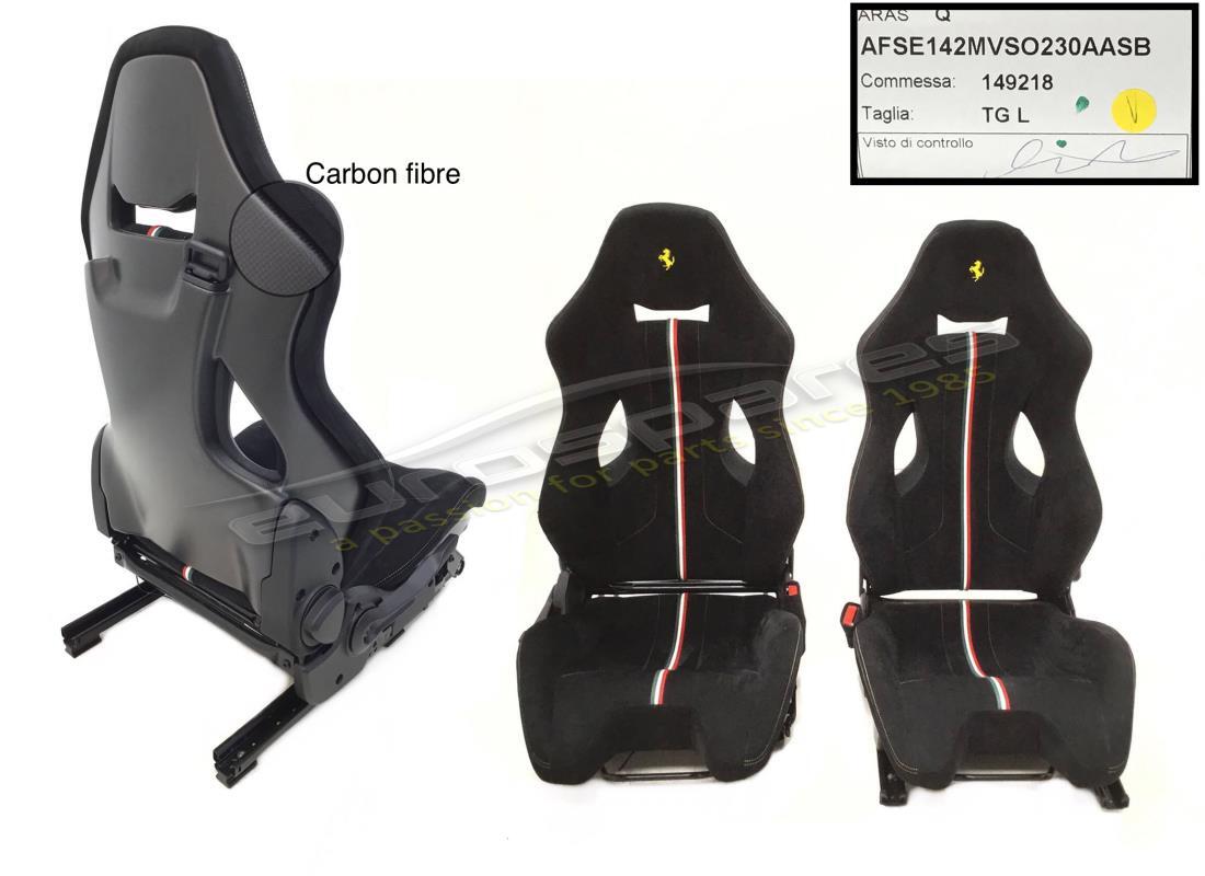 used ferrari 488 pista rhd black racing seats. part number 781201000 (9)