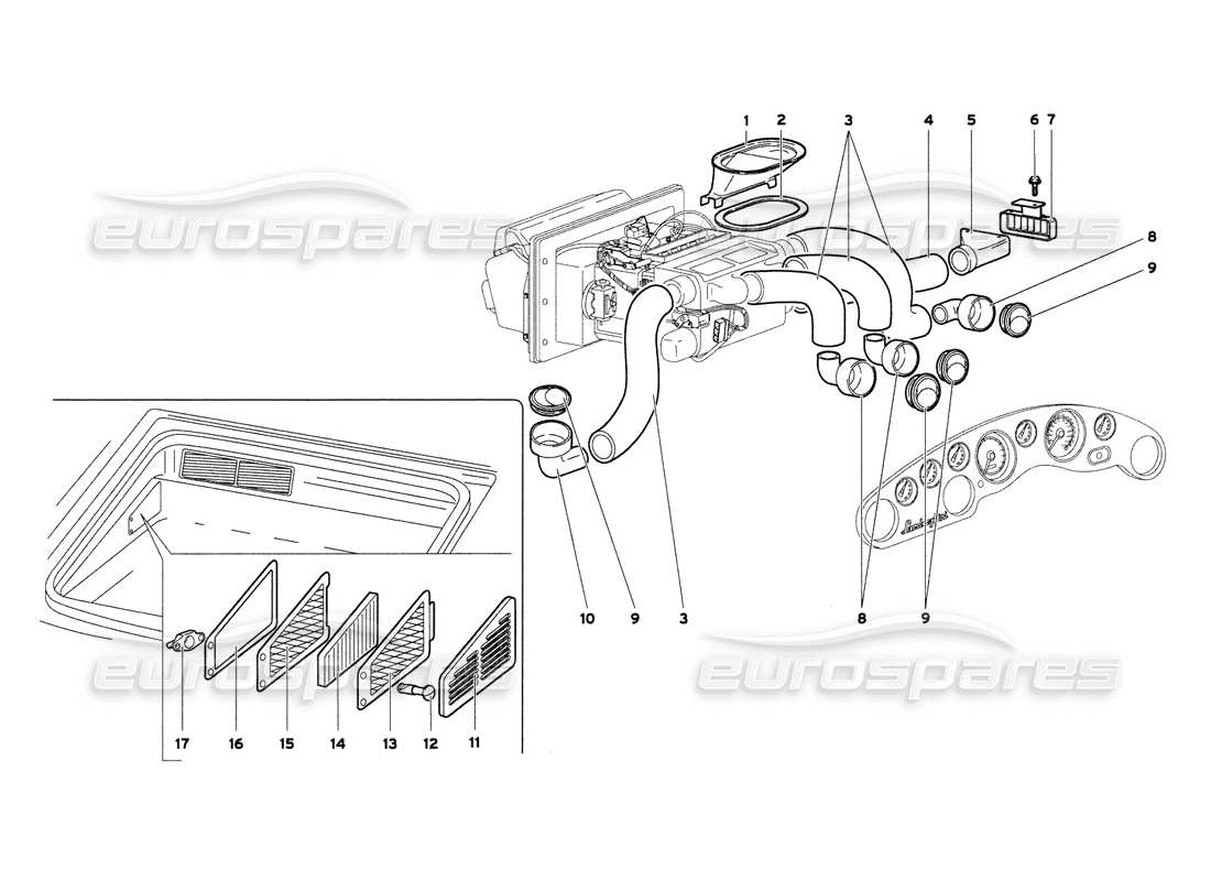 lamborghini diablo 6.0 (2001) climate control (valid for gb & australia - march 2001) part diagram