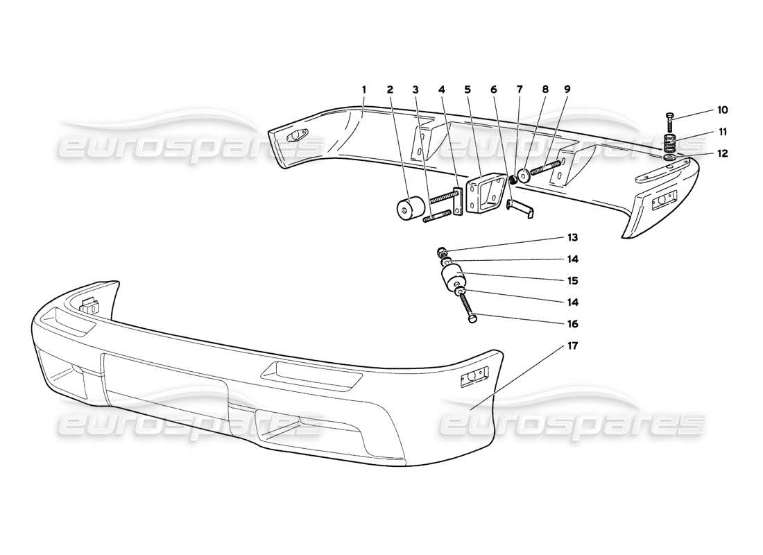 lamborghini diablo 6.0 (2001) bumpers (valid for gb & australia - march 2001) part diagram