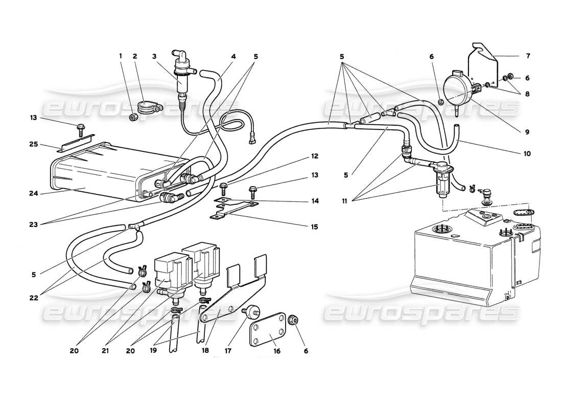 lamborghini diablo 6.0 (2001) fuel system (valid for usa & canada - march 2001) part diagram