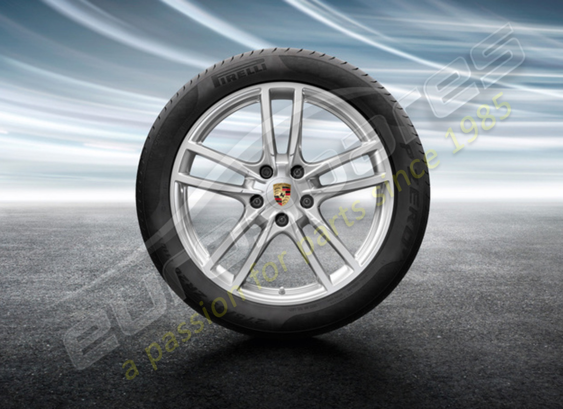 new porsche 20 inch cayenne sport summer wheel and tyre set. part number 9y0044640c (1)