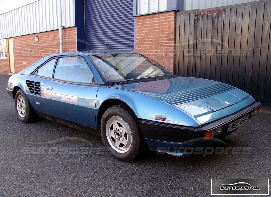 ferrari mondial 3.0 qv (1984) being prepared for dismantling at eurospares