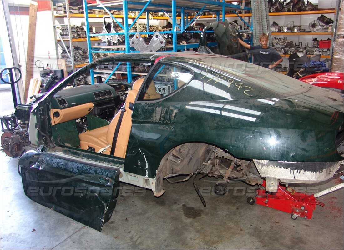 ferrari 456 gt/gta being prepared for dismantling at eurospares