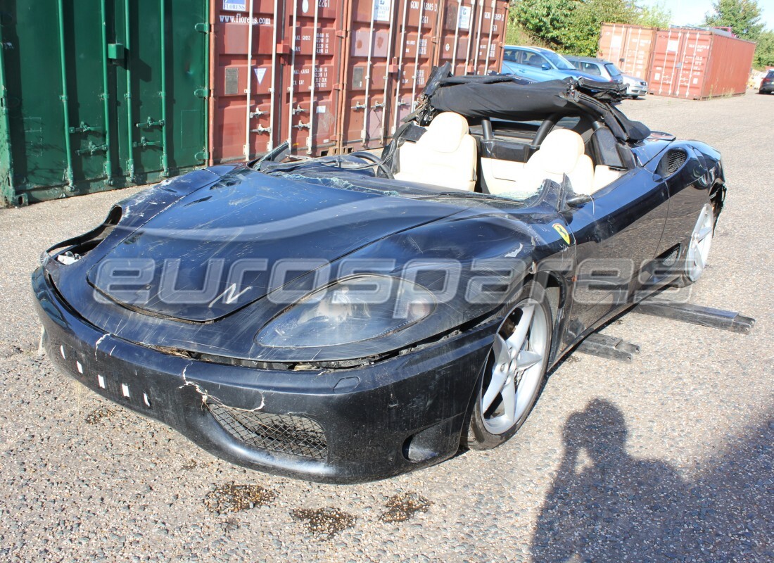 ferrari 360 spider being prepared for dismantling at eurospares