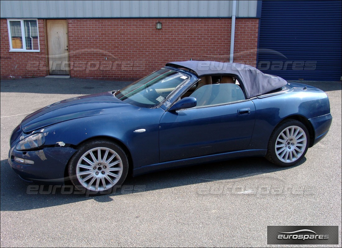 maserati 4200 spyder (2003) being prepared for dismantling at eurospares