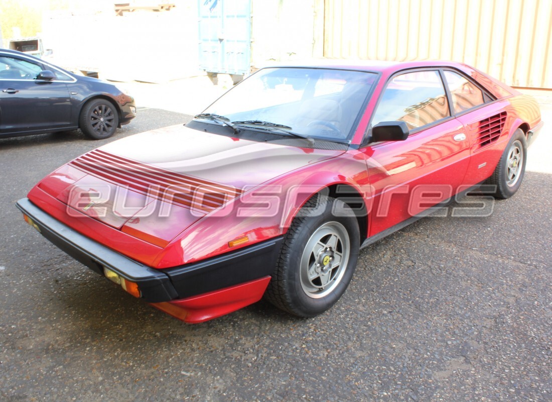 ferrari mondial 3.0 qv (1984) being prepared for dismantling at eurospares